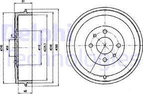 Delphi BF379 - Спирачен барабан vvparts.bg