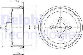 Delphi BF250 - Спирачен барабан vvparts.bg