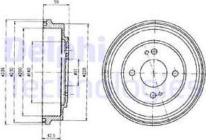 Delphi BF208 - Спирачен барабан vvparts.bg