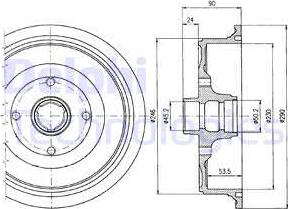 Delphi BF284 - Спирачен барабан vvparts.bg