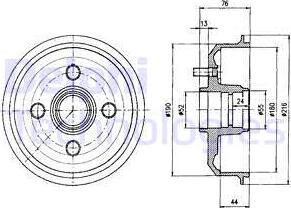 Delphi BF229 - Спирачен барабан vvparts.bg