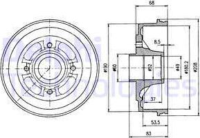 Delphi BF272 - Спирачен барабан vvparts.bg