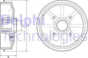 Delphi BFR484 - Спирачен барабан vvparts.bg