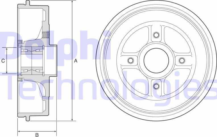 Delphi BFR595 - Спирачен барабан vvparts.bg