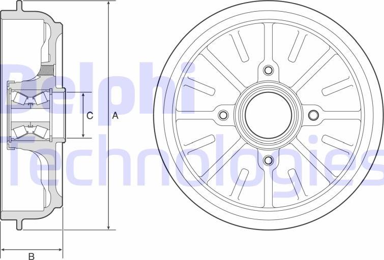 Delphi BFR576 - Спирачен барабан vvparts.bg