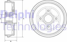 Delphi BFR626 - Спирачен барабан vvparts.bg