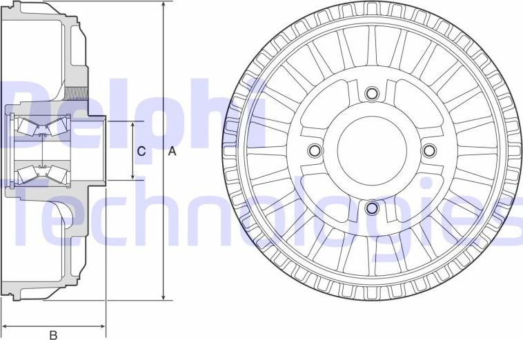 Delphi BFR622 - Спирачен барабан vvparts.bg