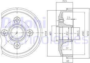 Delphi BFR190 - Спирачен барабан vvparts.bg