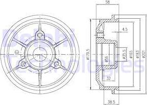 Delphi BFR267 - Спирачен барабан vvparts.bg