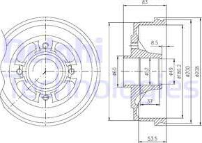 Delphi BFR272 - Спирачен барабан vvparts.bg