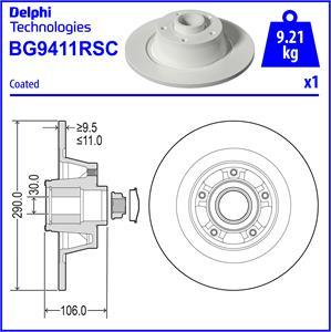 Delphi BG9411RSC - Спирачен диск vvparts.bg