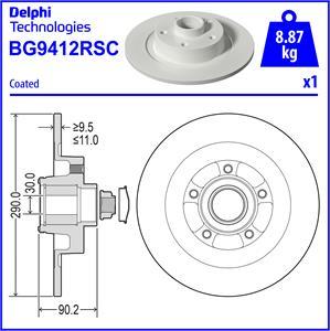 Delphi BG9412RSC - Спирачен диск vvparts.bg