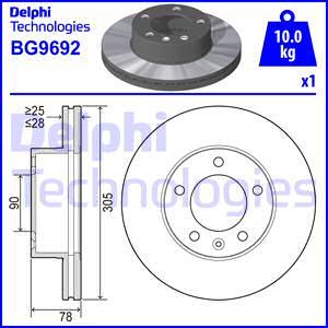 Delphi BG9692 - Спирачен диск vvparts.bg