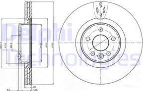 Delphi BG9077 - Спирачен диск vvparts.bg