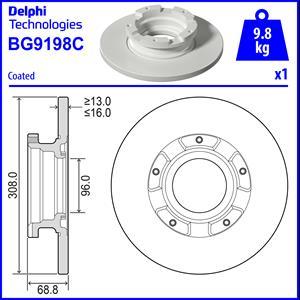 Delphi BG9198C - Спирачен диск vvparts.bg