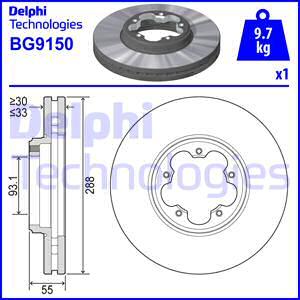 Delphi BG9150 - Спирачен диск vvparts.bg