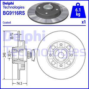 Delphi BG9116RS - Спирачен диск vvparts.bg