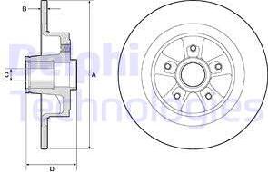 Delphi BG9136RSC - Спирачен диск vvparts.bg