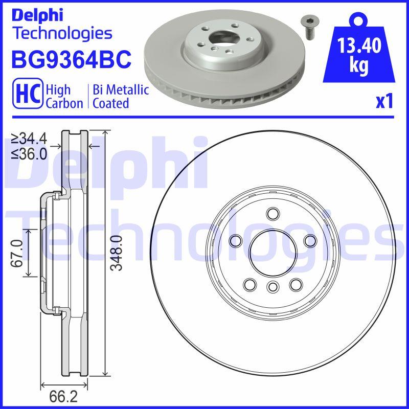 Delphi BG9364BC - Спирачен диск vvparts.bg