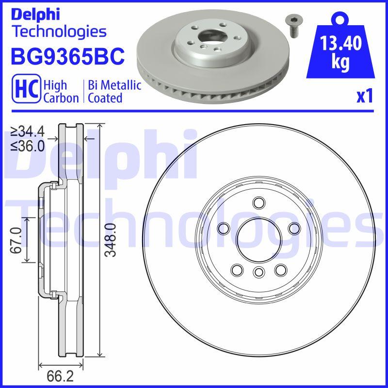 Delphi BG9365BC - Спирачен диск vvparts.bg