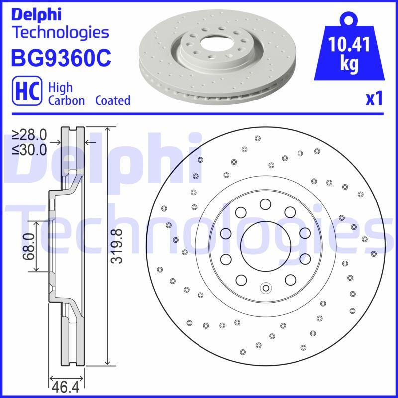 Delphi BG9360C - Спирачен диск vvparts.bg