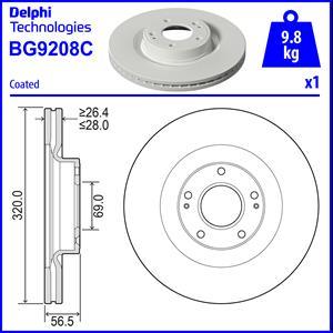 Delphi BG9208C - Спирачен диск vvparts.bg