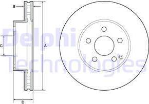 Delphi BG4945C-19B1 - Спирачен диск vvparts.bg