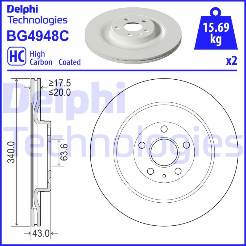 Delphi BG4948C-18B1 - Спирачен диск vvparts.bg