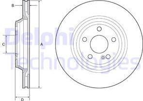 Delphi BG4957C - Спирачен диск vvparts.bg