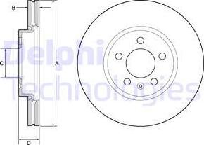 Delphi BG4965C - Спирачен диск vvparts.bg