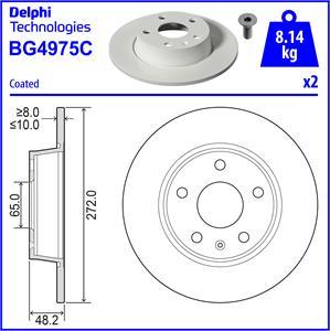 Delphi BG4975C - Спирачен диск vvparts.bg
