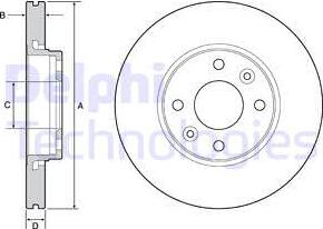 Delphi BG4459C - Спирачен диск vvparts.bg