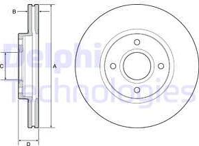 Delphi BG4569 - Спирачен диск vvparts.bg