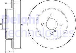 Delphi BG4539 - Спирачен диск vvparts.bg