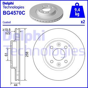 Delphi BG4570C-18B1 - Спирачен диск vvparts.bg