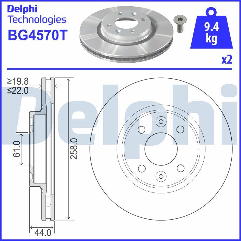 Delphi BG4570T - Спирачен диск vvparts.bg