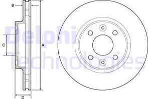 Delphi BG4570 - Спирачен диск vvparts.bg