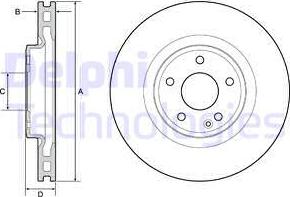 Delphi BG4659C - Спирачен диск vvparts.bg