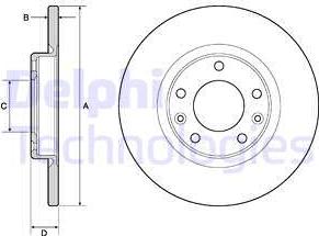 Delphi BG4661C-19B1 - Спирачен диск vvparts.bg