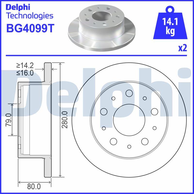 Delphi BG4099T - Спирачен диск vvparts.bg