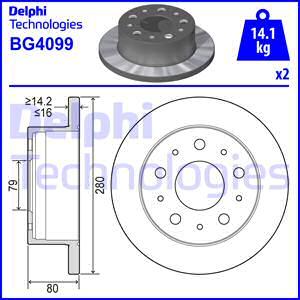 Delphi BG4099 - Спирачен диск vvparts.bg