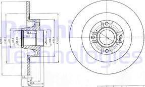 Delphi BG4044 - Спирачен диск vvparts.bg