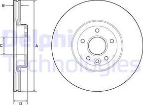 Delphi BG4056C - Спирачен диск vvparts.bg