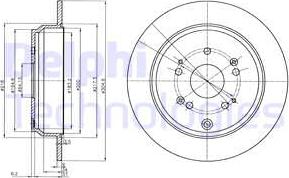 Delphi BG4064C-18B1 - Спирачен диск vvparts.bg