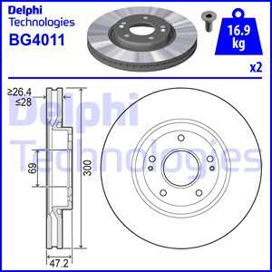 Delphi BG4011 - Спирачен диск vvparts.bg