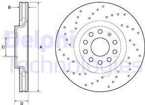 Delphi BG4086 - Спирачен диск vvparts.bg