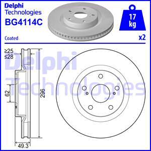 Delphi BG4114C-18B1 - Спирачен диск vvparts.bg