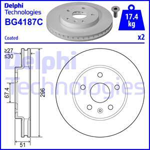 Delphi BG4187C-18B1 - Спирачен диск vvparts.bg