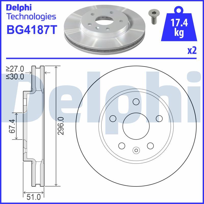 Delphi BG4187T - Спирачен диск vvparts.bg
