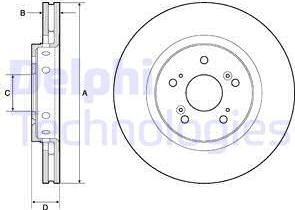 Delphi BG4808C - Спирачен диск vvparts.bg